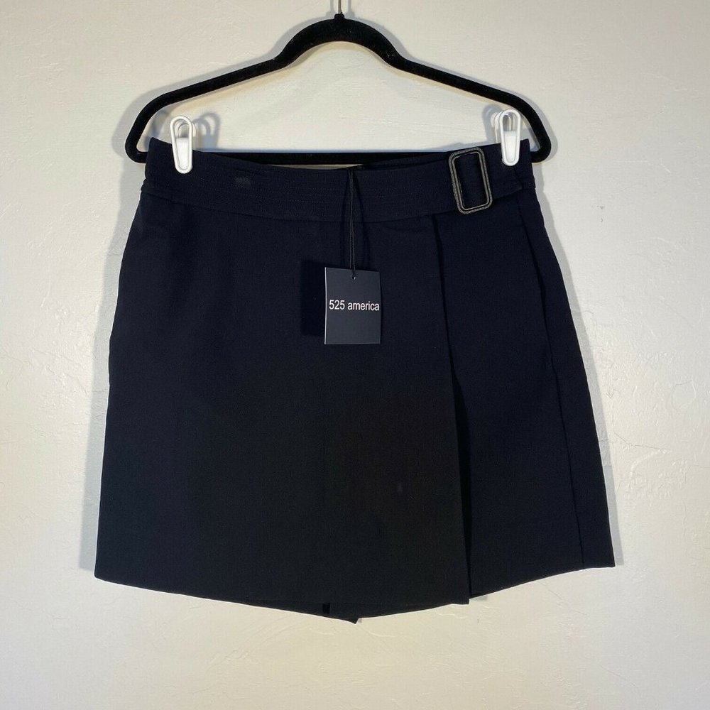 NWT 525 America Revolve Black Skort Wrap Skirt L